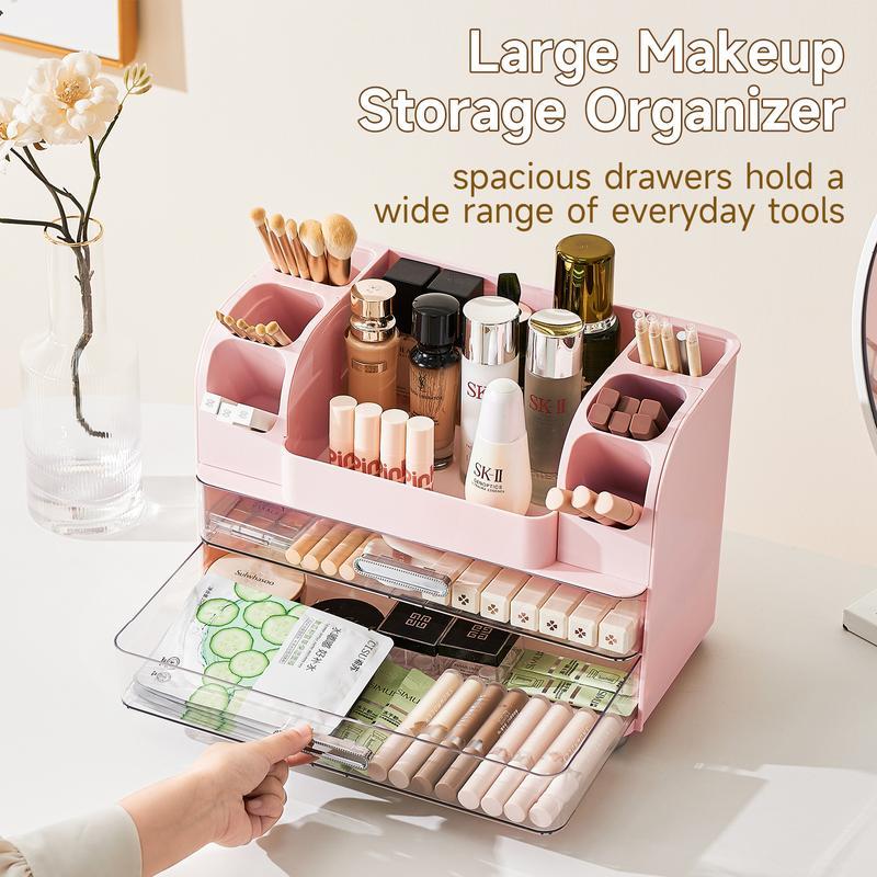 Makeup organizer for Vanity with 2 Large Drawers