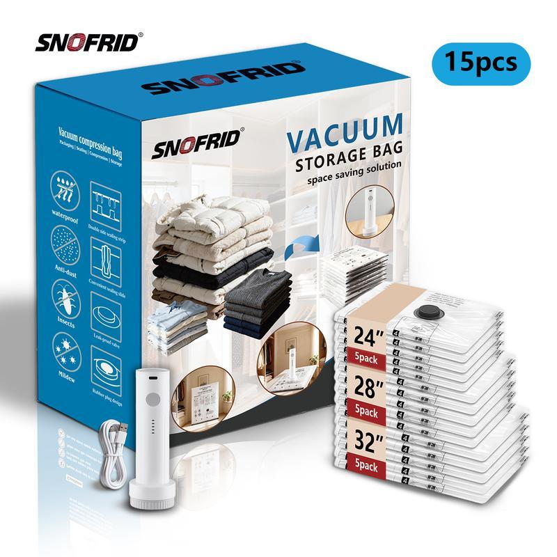 Cordless Travel Vacuum Storage Compression Bag Set