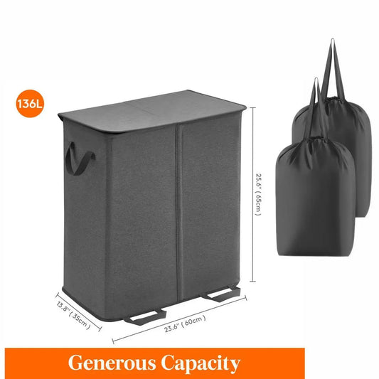 Large Laundry Hamper Basket with Removable inner Bags