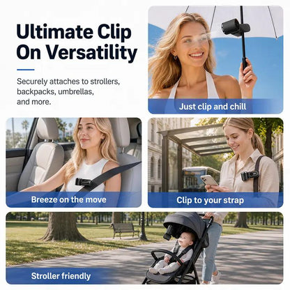 Clip On Mini Fan Cooling Compress, Portable Handheld Fan,5-Speeds