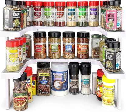 Spicy Shelf 2-Layers Plastic Spice Rack Organizer