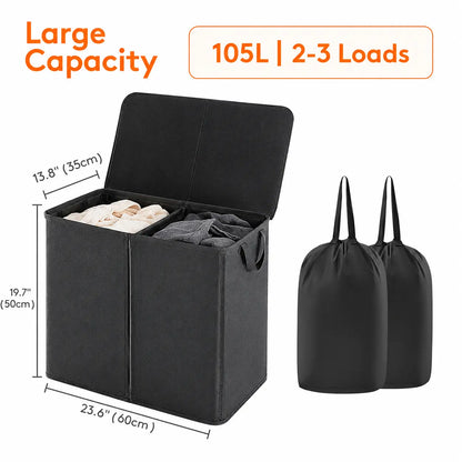 Large Laundry Hamper Basket with Removable inner Bags