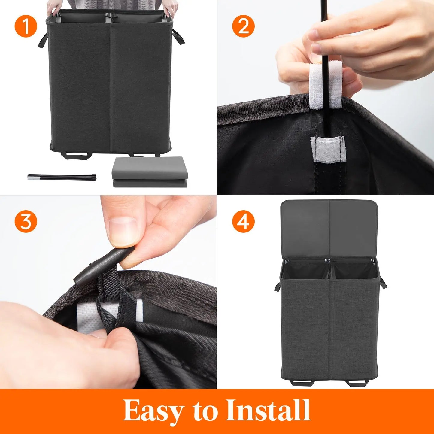 Large Laundry Hamper Basket with Removable inner Bags