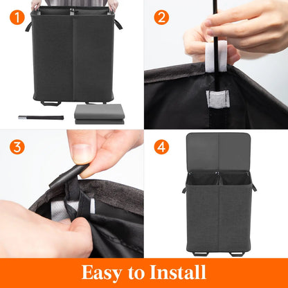 Large Laundry Hamper Basket with Removable inner Bags