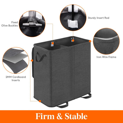 Large Laundry Hamper Basket with Removable inner Bags