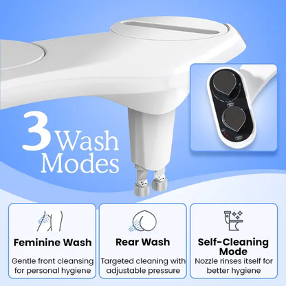 Clear Rear Ultra-Slim Bidet Attachment for Toilet