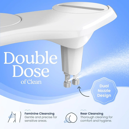 Clear Rear Ultra-Slim Bidet Attachment for Toilet