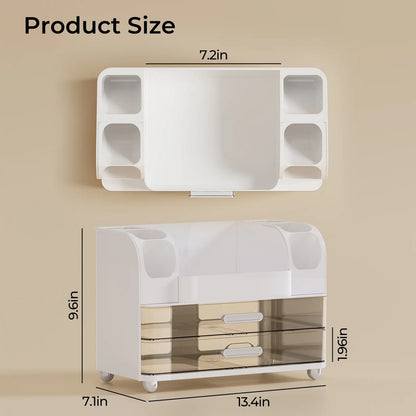 Makeup organizer for Vanity with 2 Large Drawers