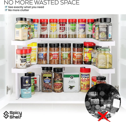 Spicy Shelf 2-Layers Plastic Spice Rack Organizer