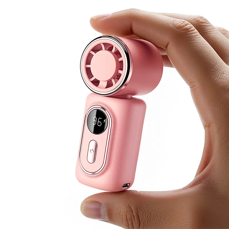 Clip On Mini Fan Cooling Compress, Portable Handheld Fan,5-Speeds