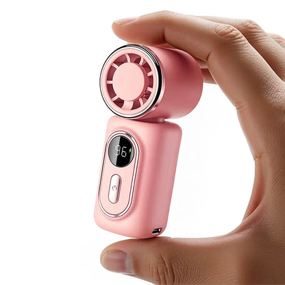 Clip On Mini Fan Cooling Compress, Portable Handheld Fan,5-Speeds