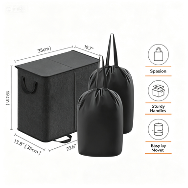 Large Laundry Hamper Basket with Removable inner Bags