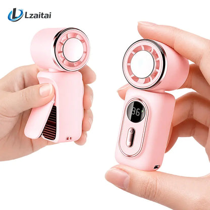 Clip On Mini Fan Cooling Compress, Portable Handheld Fan,5-Speeds