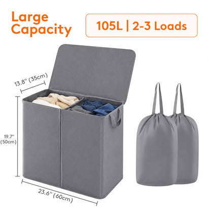 Large Laundry Hamper Basket with Removable inner Bags