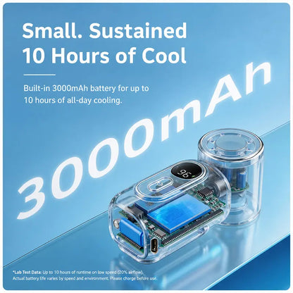 Clip On Mini Fan Cooling Compress, Portable Handheld Fan,5-Speeds