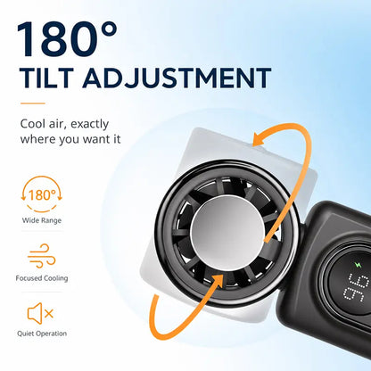 Clip On Mini Fan Cooling Compress, Portable Handheld Fan,5-Speeds