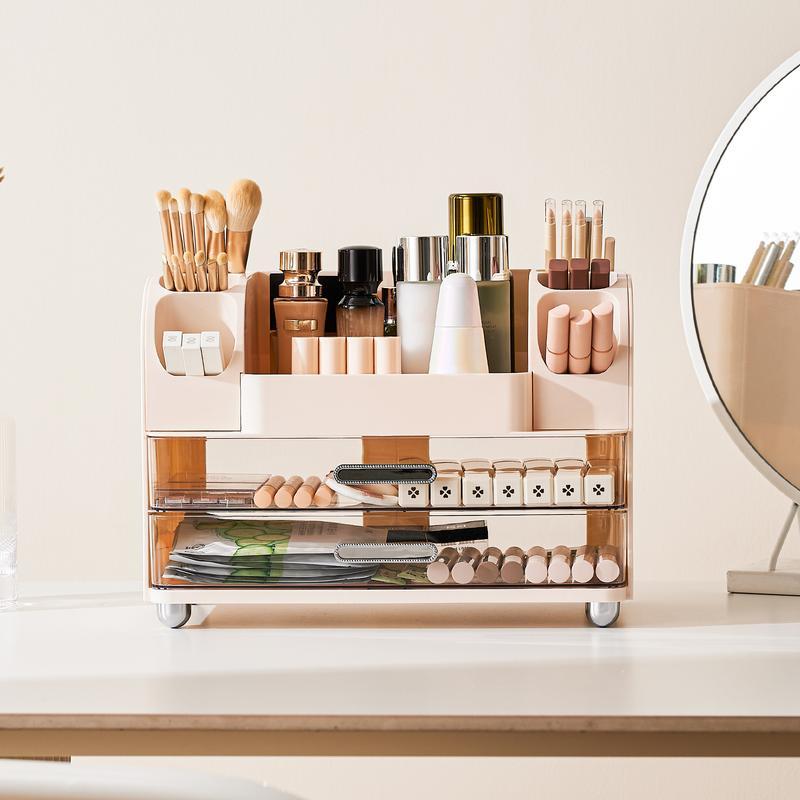 Makeup organizer for Vanity with 2 Large Drawers