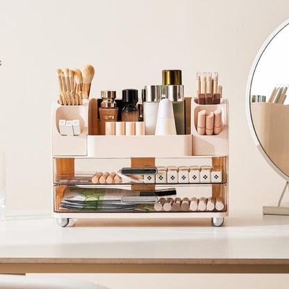 Makeup organizer for Vanity with 2 Large Drawers