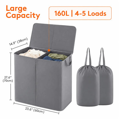 Large Laundry Hamper Basket with Removable inner Bags