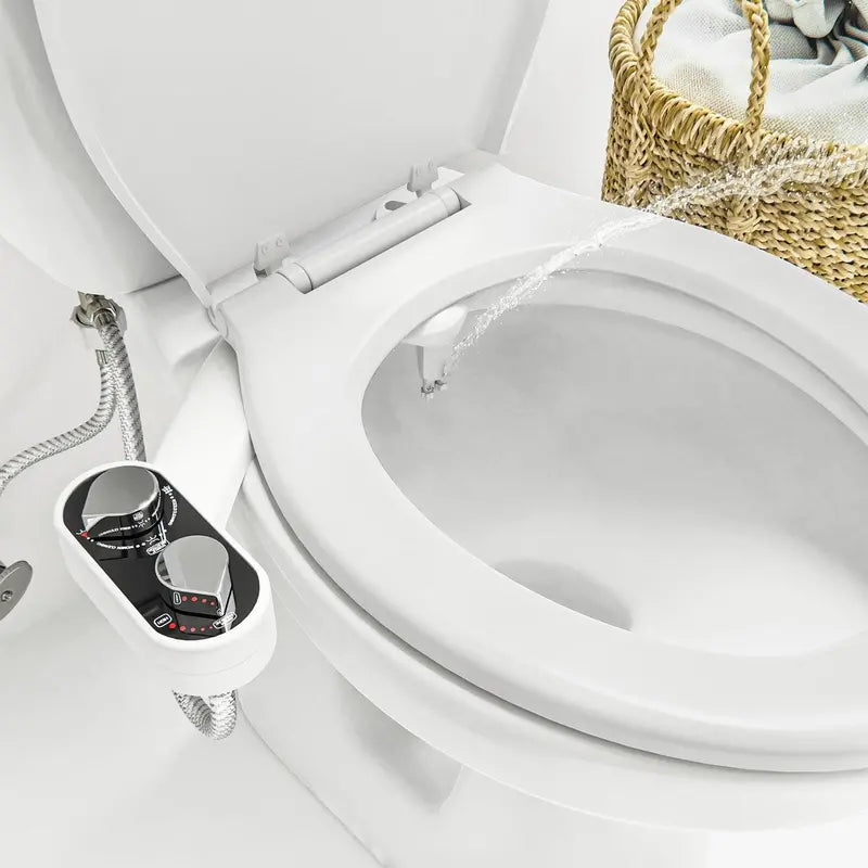 Clear Rear Ultra-Slim Bidet Attachment for Toilet