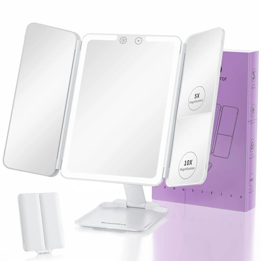 Tri-fold Travel Makeup Mirror with 48 LED Lights