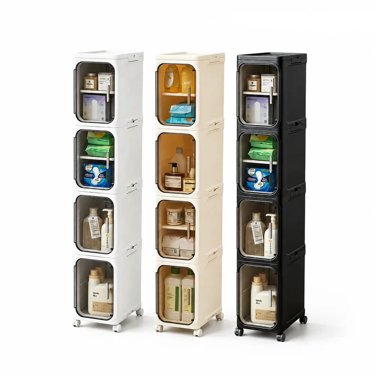 4-Tier Tall Narrow Storage Cabinet
