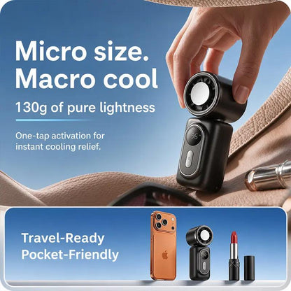 Clip On Mini Fan Cooling Compress, Portable Handheld Fan,5-Speeds