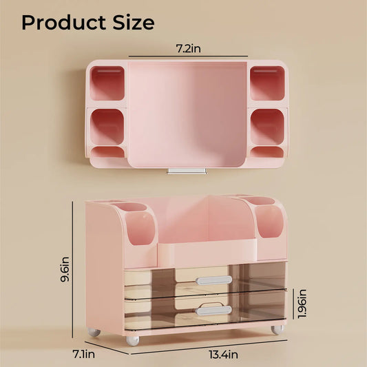 Makeup organizer for Vanity with 2 Large Drawers