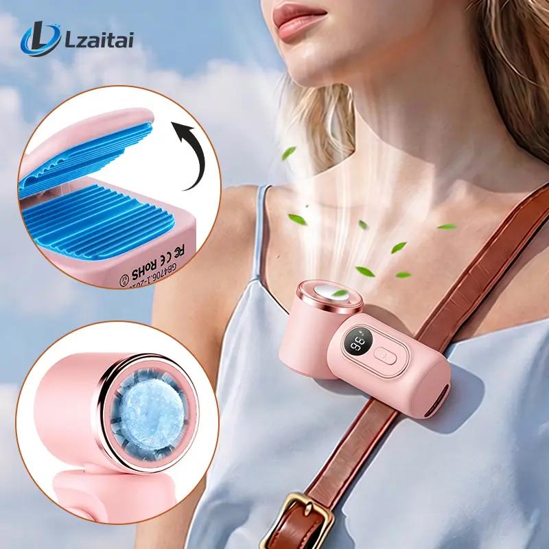 Clip On Mini Fan Cooling Compress, Portable Handheld Fan,5-Speeds