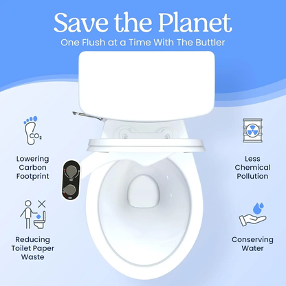 Clear Rear Ultra-Slim Bidet Attachment for Toilet
