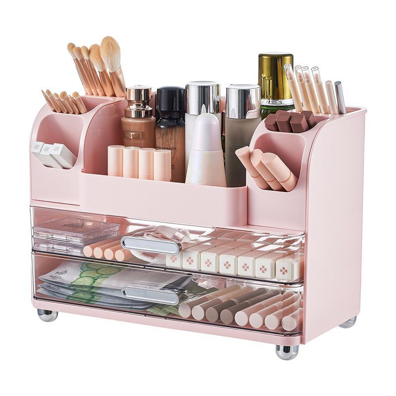 Makeup organizer for Vanity with 2 Large Drawers
