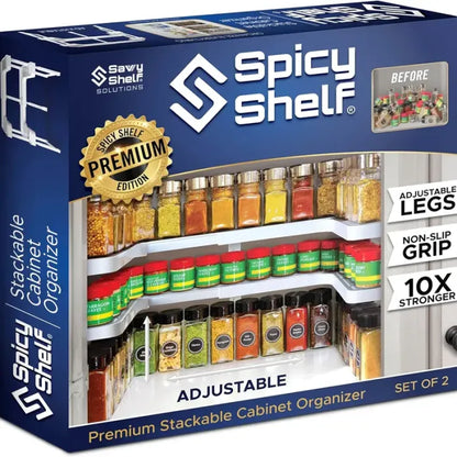 Spicy Shelf 2-Layers Plastic Spice Rack Organizer