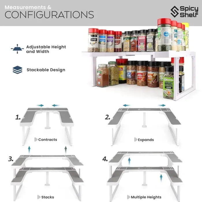 Spicy Shelf 2-Layers Plastic Spice Rack Organizer